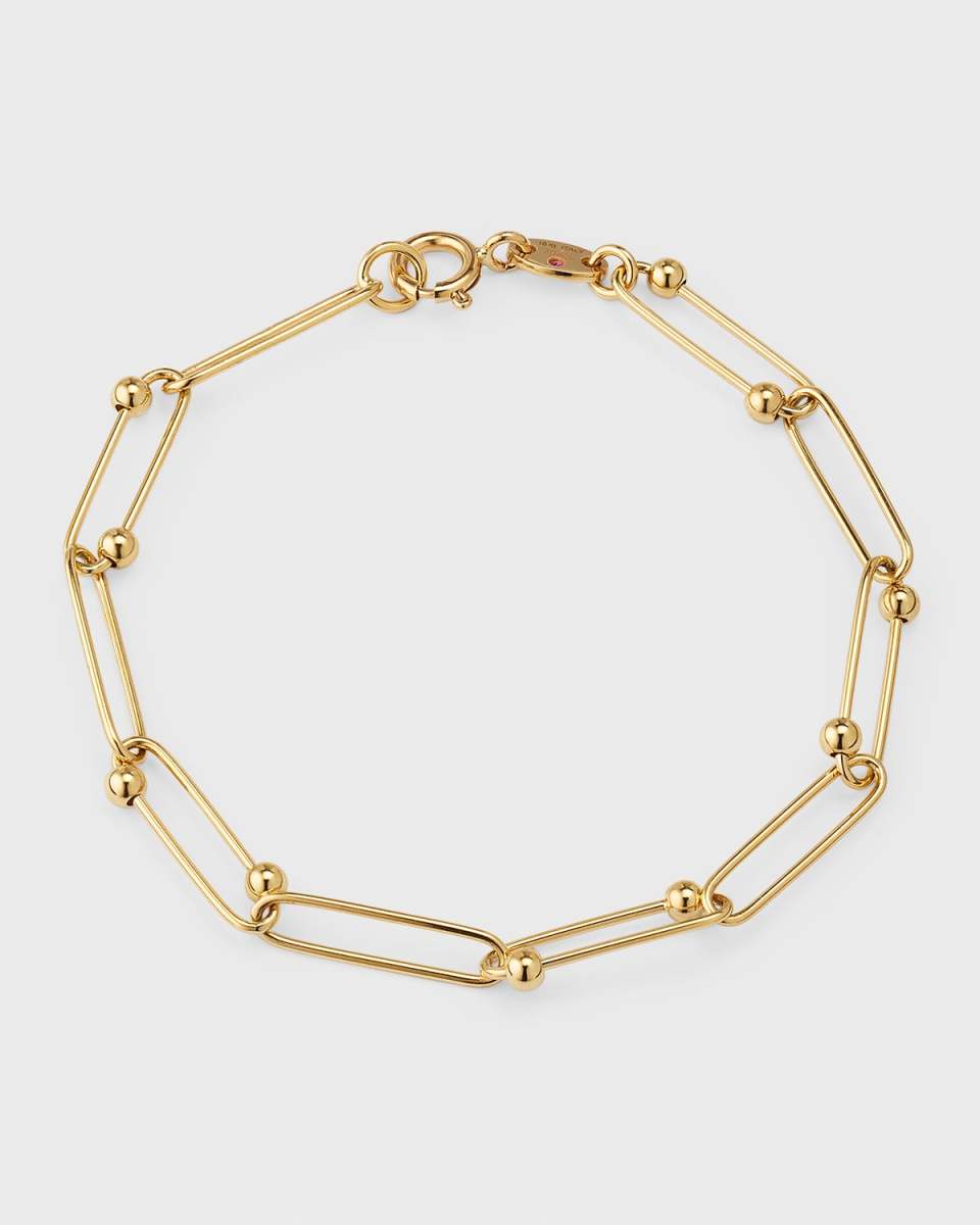 18K Yellow Gold Ball Chain Bracelet